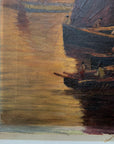 Sailboat I | Original 19th Century Oil on Canvas Art