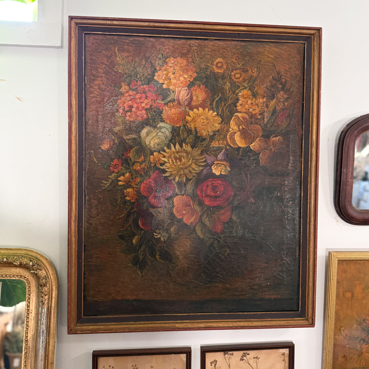 Framed Floral Still Life by J. Shayne