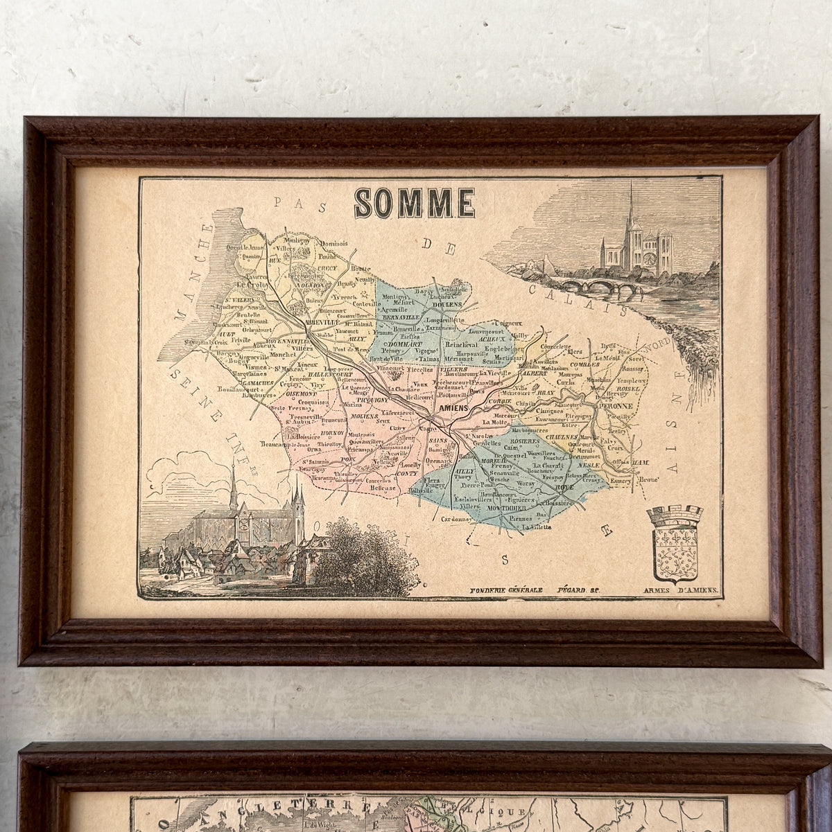Trio of Framed Regional Maps of France