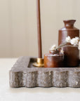 Scallop Edge Marble Box Tray | Affogato Grey