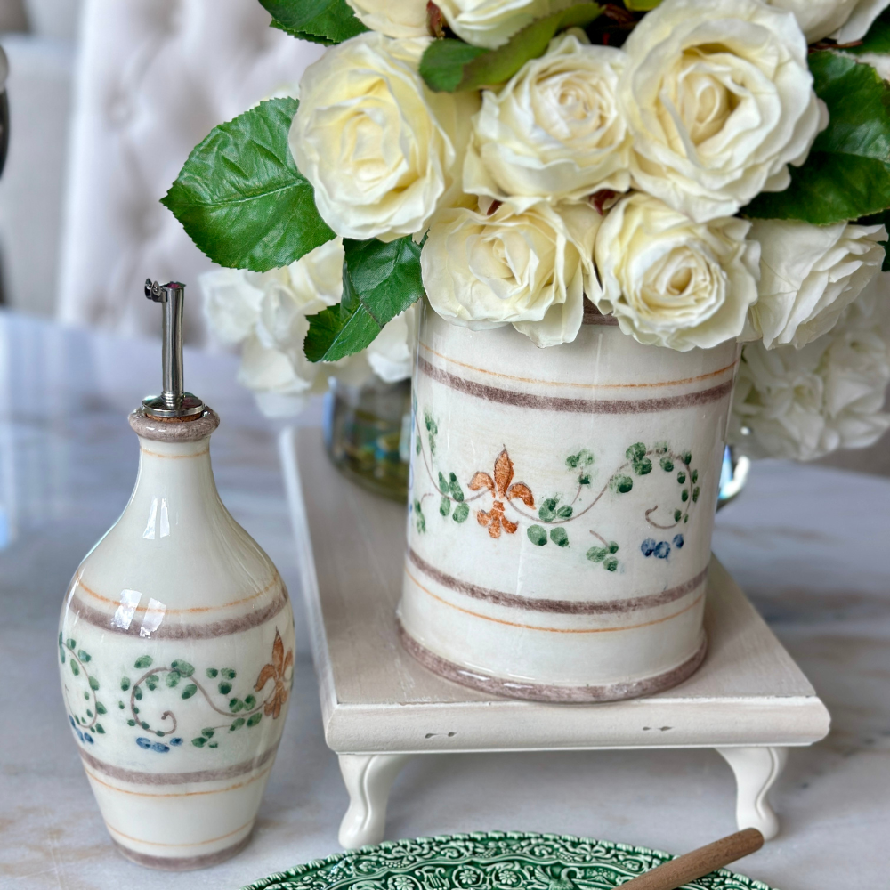 Hand-painted Italian Oil Cruet