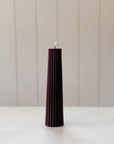 8" Fluted Beeswax Pillar Candle | Sangria