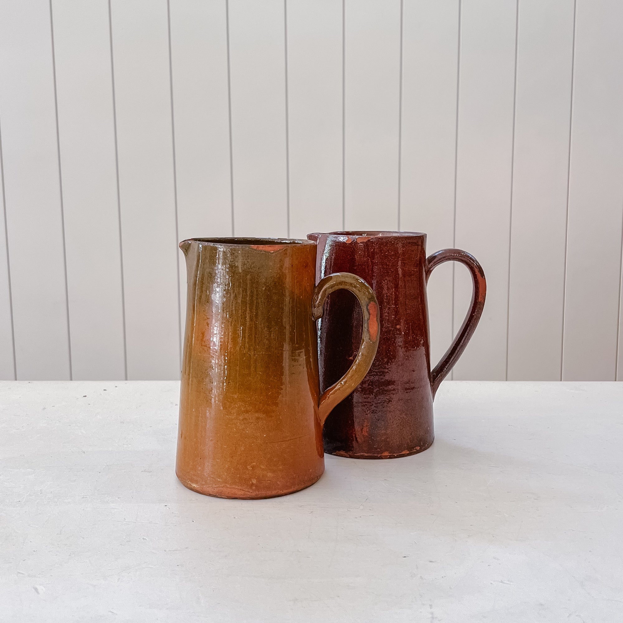 French Glazed Pitcher with Handle