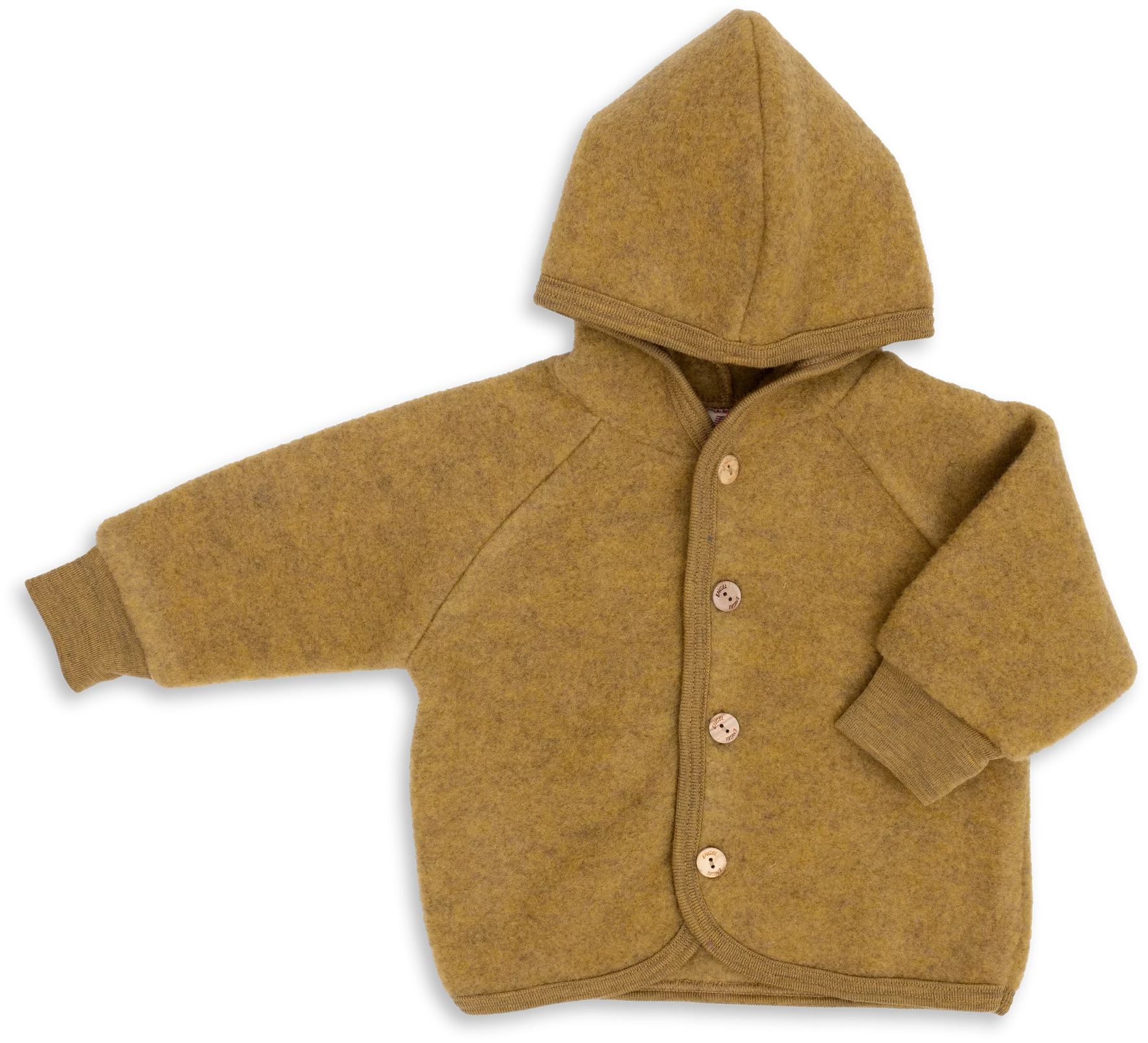 Kids Organic Wool Fleece Button-Down Jacket | Saffron