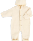 Organic Baby Wool Fleece Hooded Coverall | Ivory
