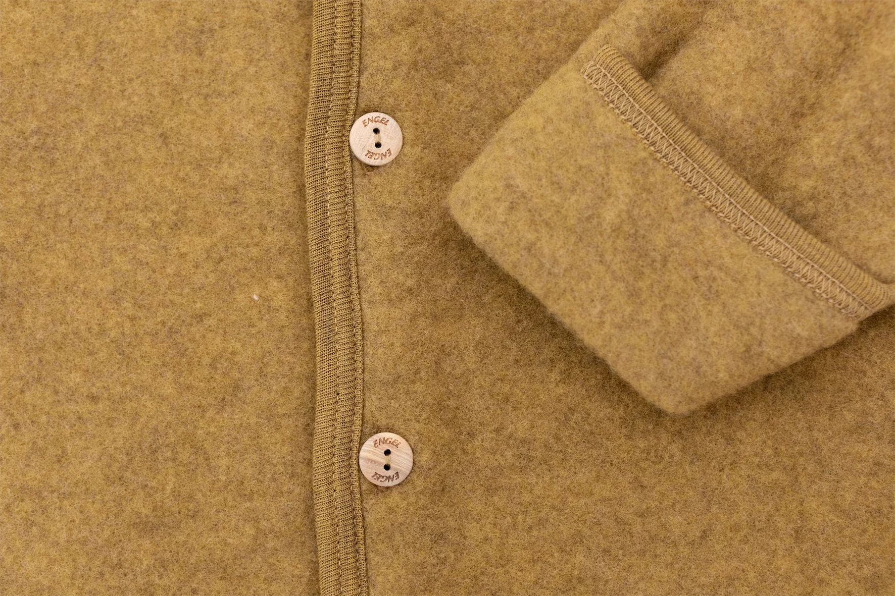 Kids Organic Wool Fleece Button-Down Jacket | Saffron