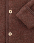 Organic Baby Wool Fleece Hooded Coverall | Cinnamon