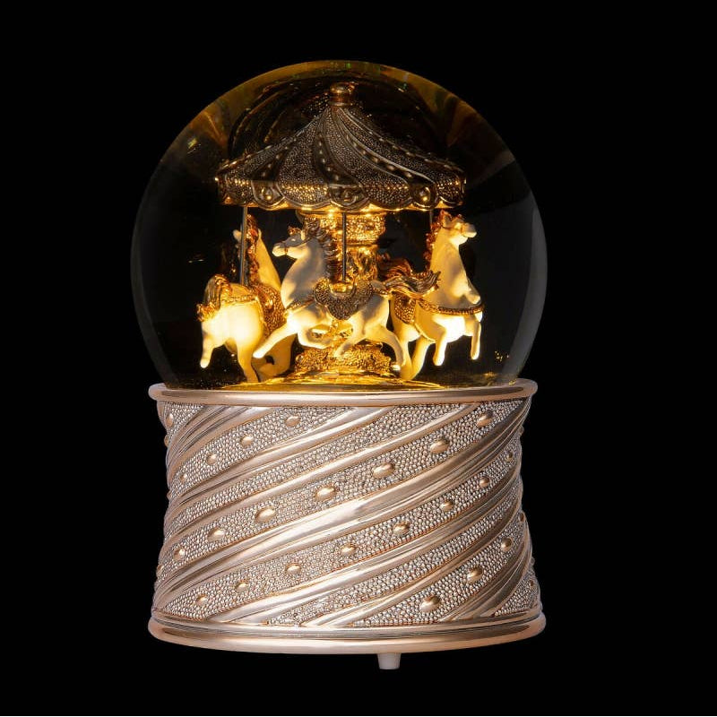 Heirloom Musical Snow Globe | Golden Carousel