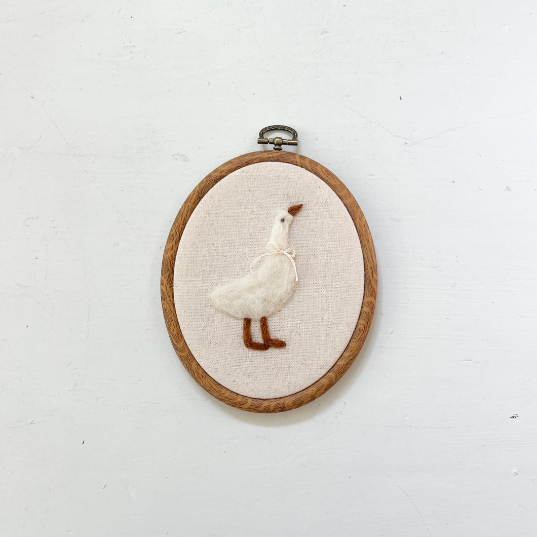 Oval Goose | Hoop Heirloom Hand-Embroidered Nursery Keepsake