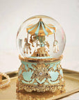 Heirloom Musical Light-Up Snow Globe | Tiffany Blue Carousel
