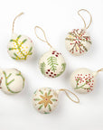 Nordic Embroidered Wool Bauble Ornaments