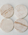 Almond Marble Oversized Coasters | Set of 4