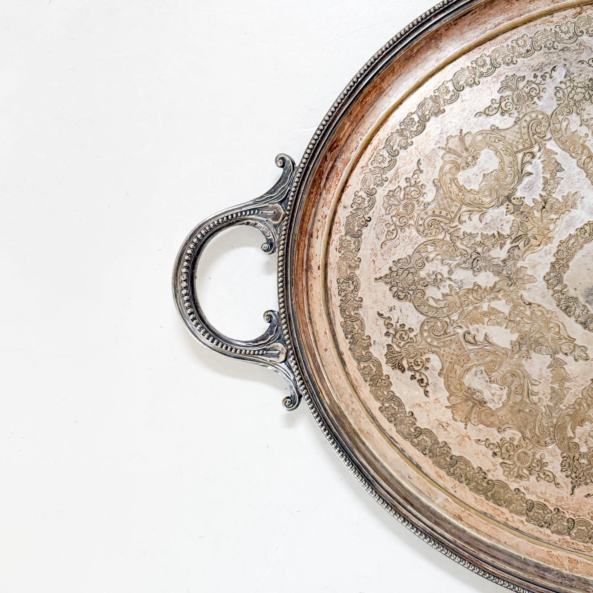 Antique Engraved Mappin Bros. English Silver Tray | Old Sheffield, England
