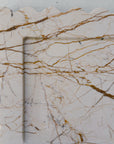 Scallop Edge Long Marble Box Tray | Almond