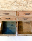 Antique Pine 8-Drawer Console with Patinaed Cup Pulls | France