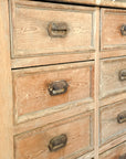 Antique Pine 8-Drawer Console with Patinaed Cup Pulls | France
