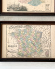 Trio of Framed Regional Maps of France