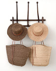 Ponchettes Raffia Bag with Leather Straps