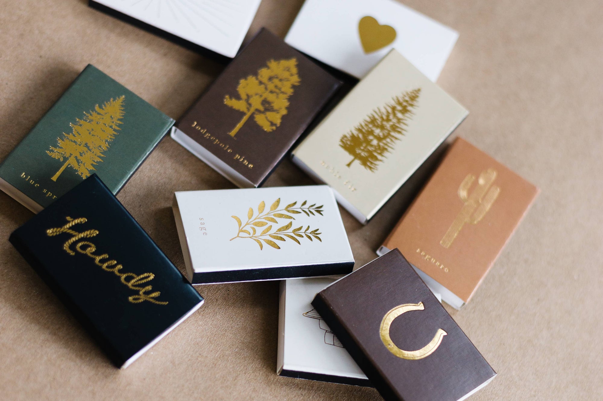 Lodgepole Pine Tree | Brown + Gold Matchbook