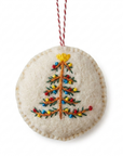 Hand Embroidered Wool Christmas Tree Ornament