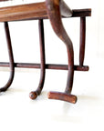 Vintage French Thonet Style Bentwood 7 Hook Coat & Hat Rack with Shelf