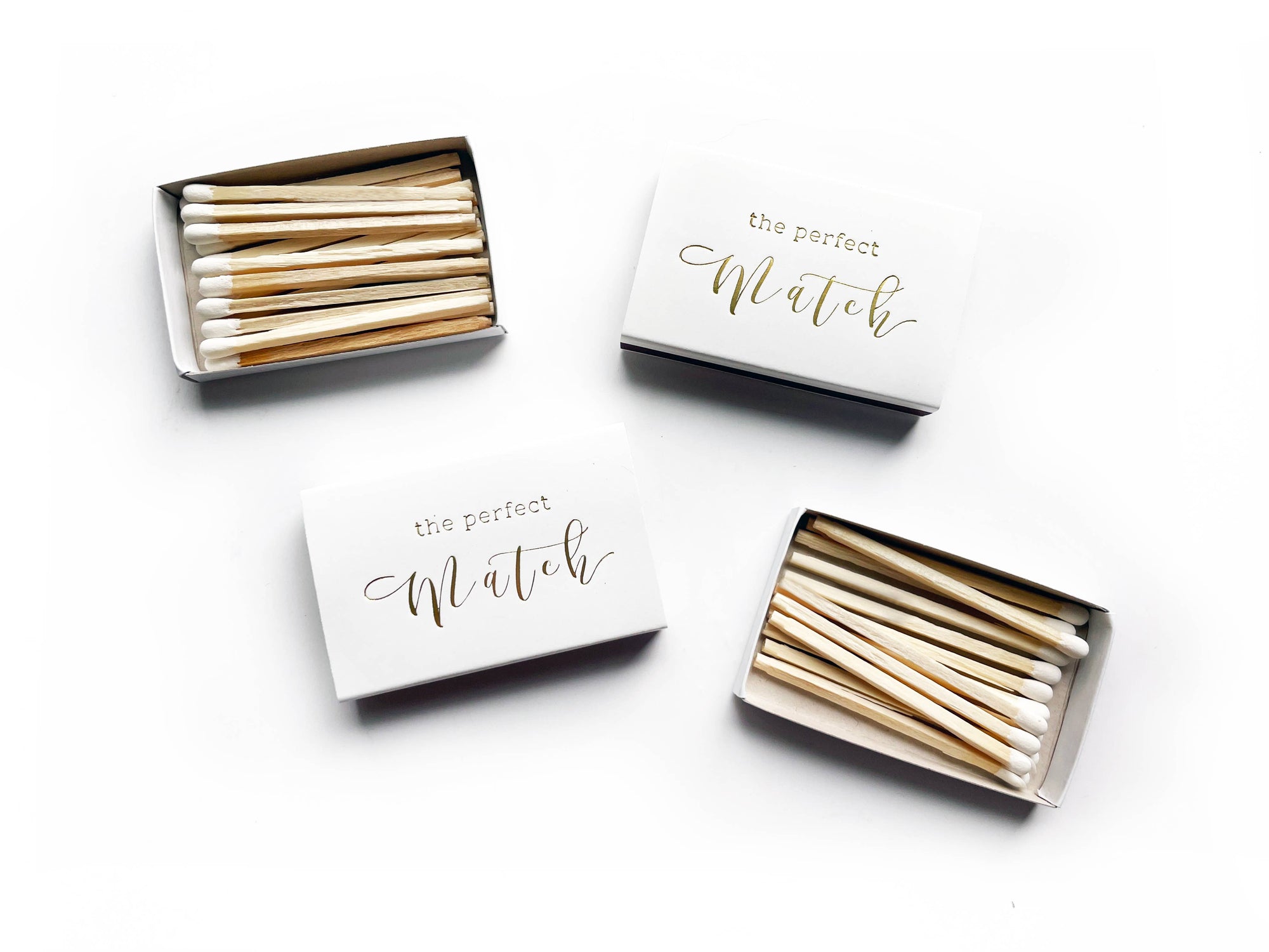 The Perfect Match | White &amp; Gold Matchbook
