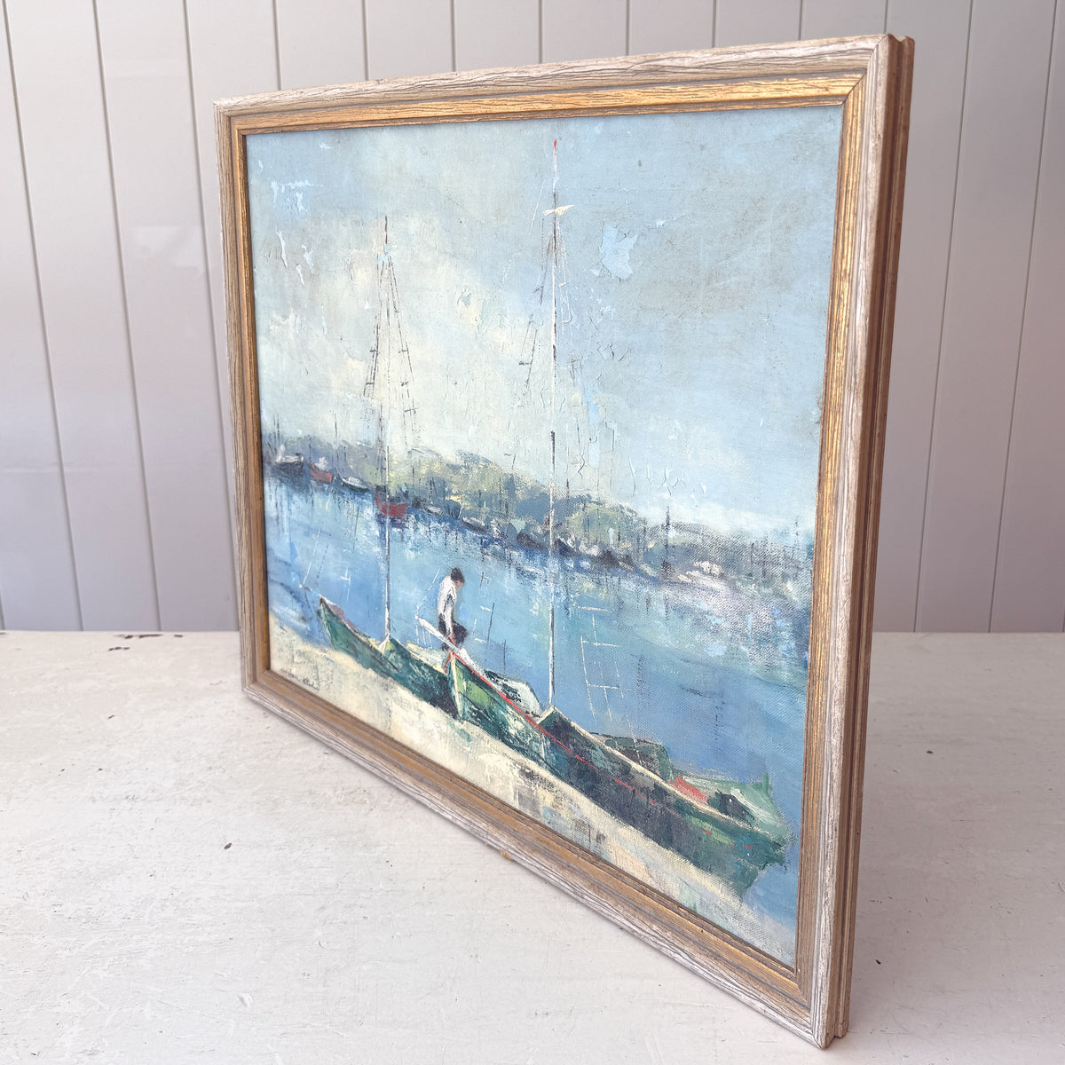 Harborside | Hand-Painted Framed Coastal Art