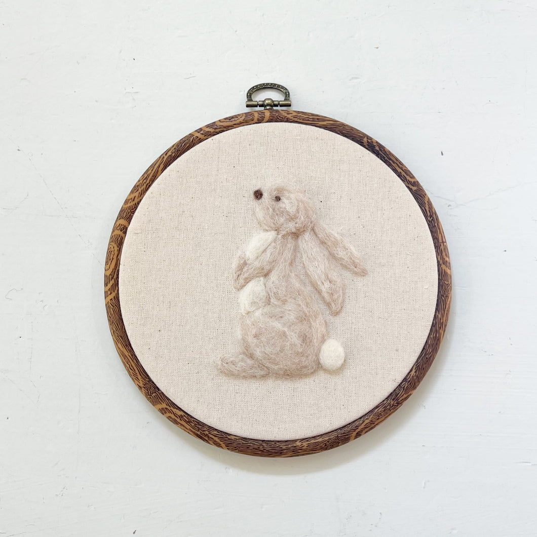 Large Round Bunny | Hoop Heirloom Hand-Embroidered Nursery Keepsake