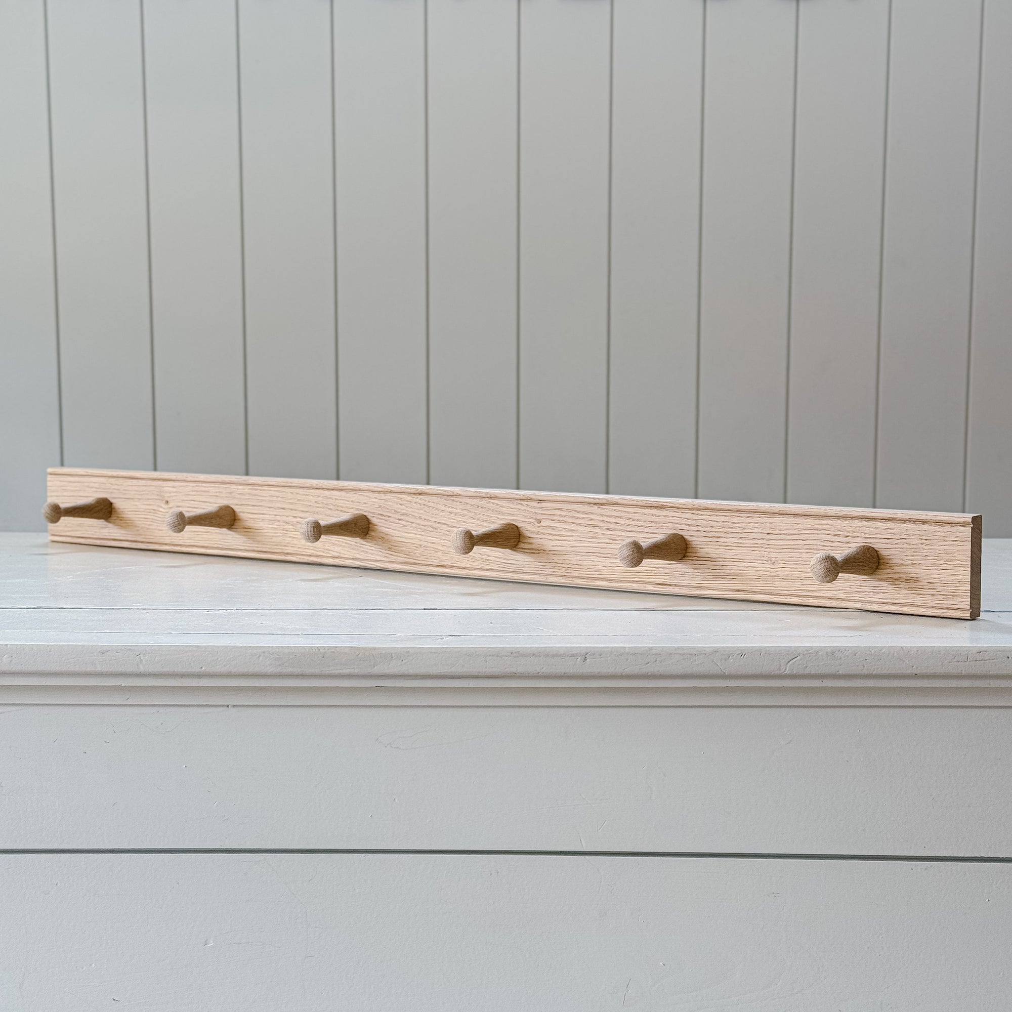 Solid Oak Shaker Peg Rail | Handcrafted in England