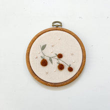 Load image into Gallery viewer, Round Valencia Blossoms | Hoop Heirloom Hand-Embroidered Nursery Keepsake
