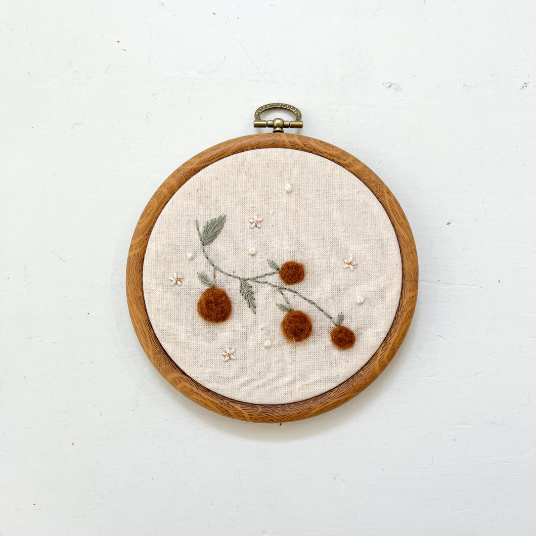 Round Valencia Blossoms | Hoop Heirloom Hand-Embroidered Nursery Keepsake