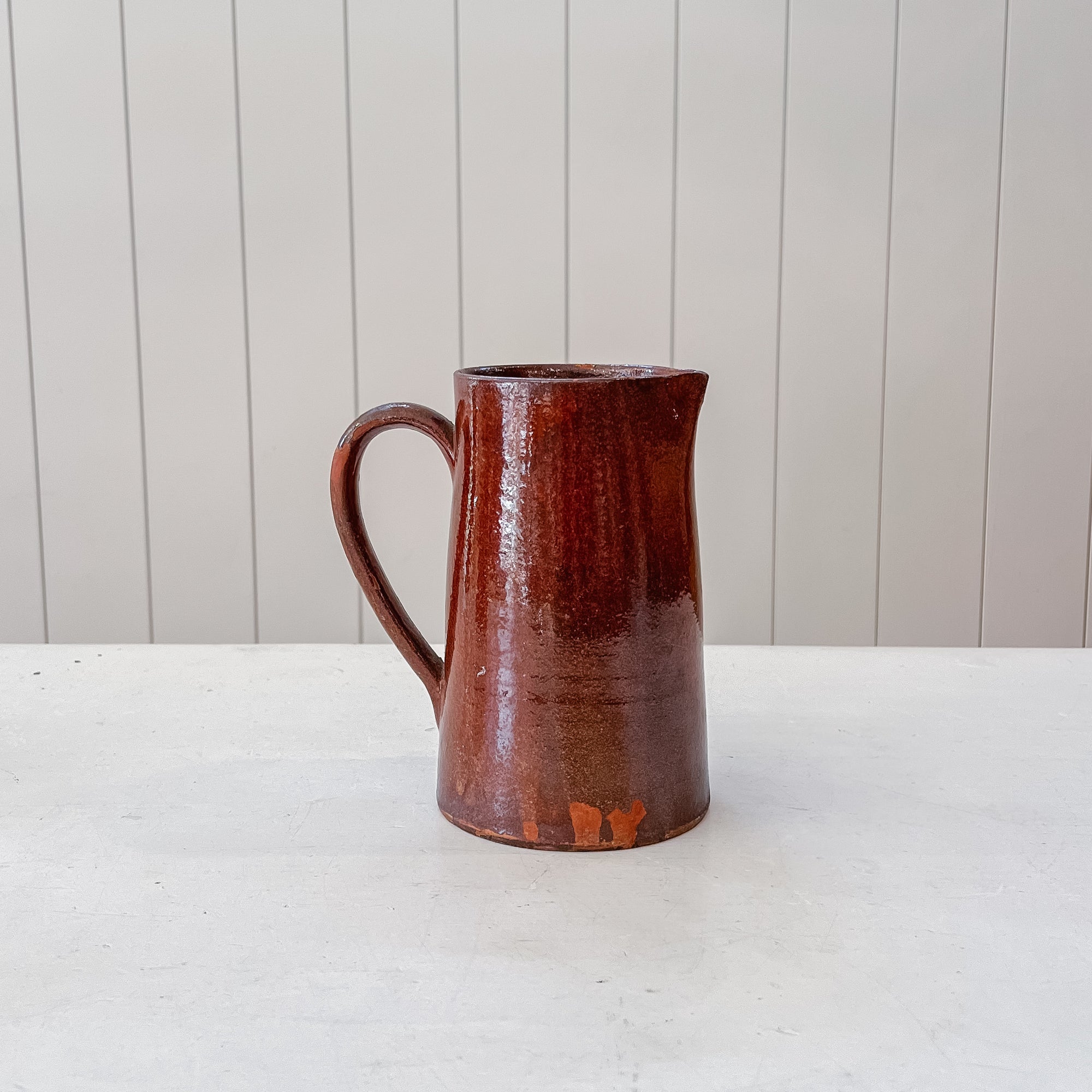 French Glazed Pitcher with Handle