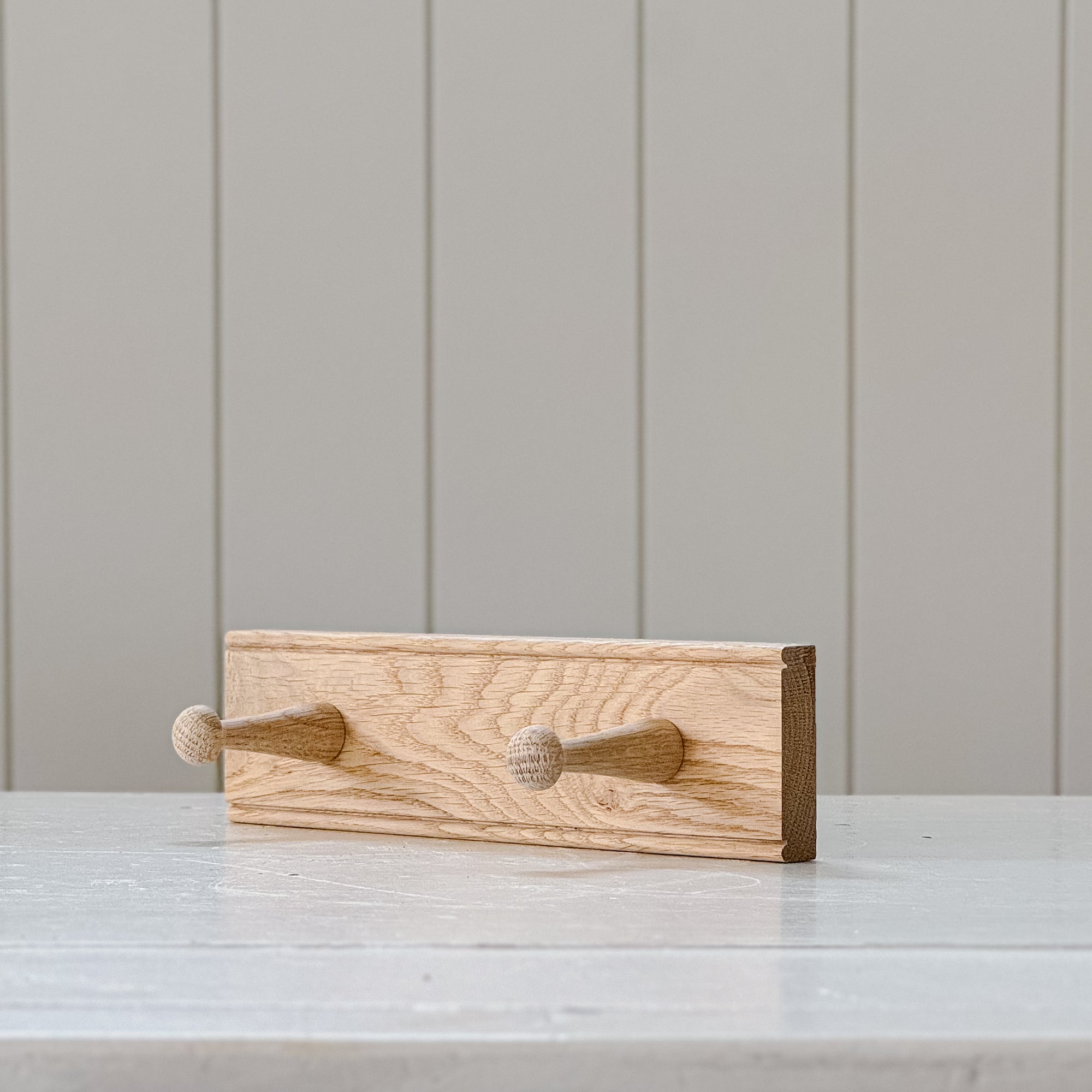 Solid Oak Shaker Peg Rail | Handcrafted in England