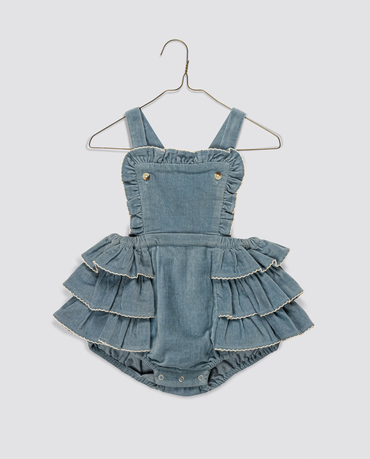 Dhalia Velvet Romper | Eggshell