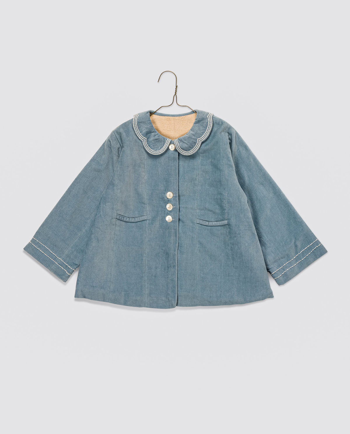 Hebe Velvet Coat | Eggshell
