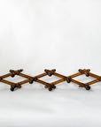French Bamboo Accordion 10 Peg Wall Rack