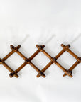 French Bamboo Accordion 10 Peg Wall Rack