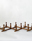 French Bamboo Accordion 10 Peg Wall Rack