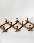 French Bamboo Accordion 10 Peg Wall Rack