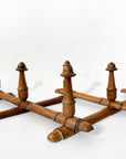 French Bamboo Accordion 10 Peg Wall Rack