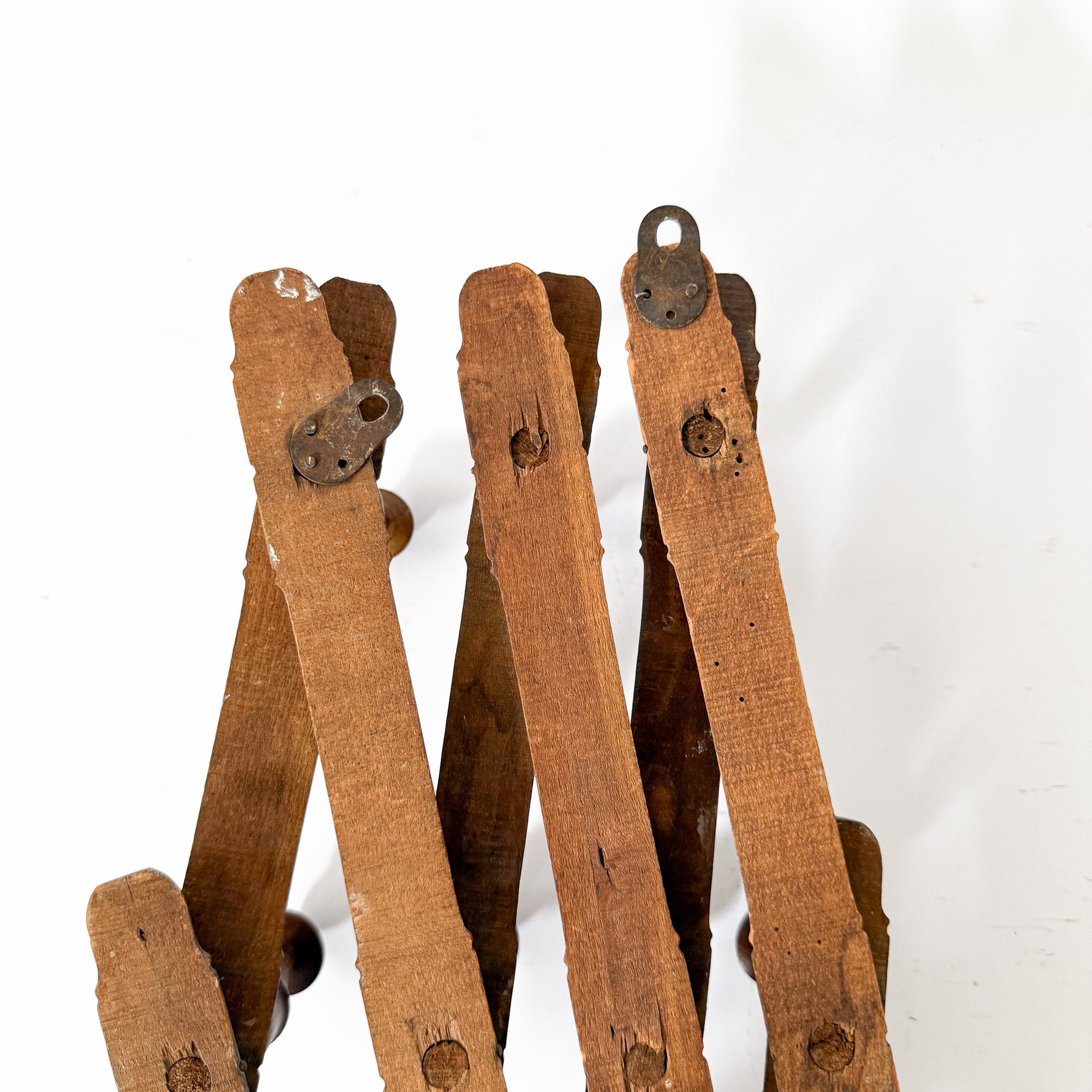 French Bamboo Accordion 10 Peg Wall Rack
