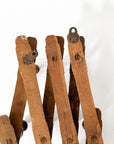 French Bamboo Accordion 10 Peg Wall Rack
