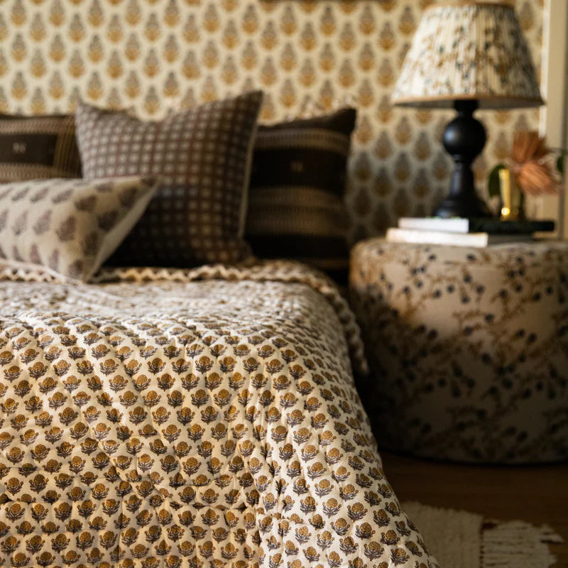 Handmade Block Printed Reversible Cotton Quilt | Bailey