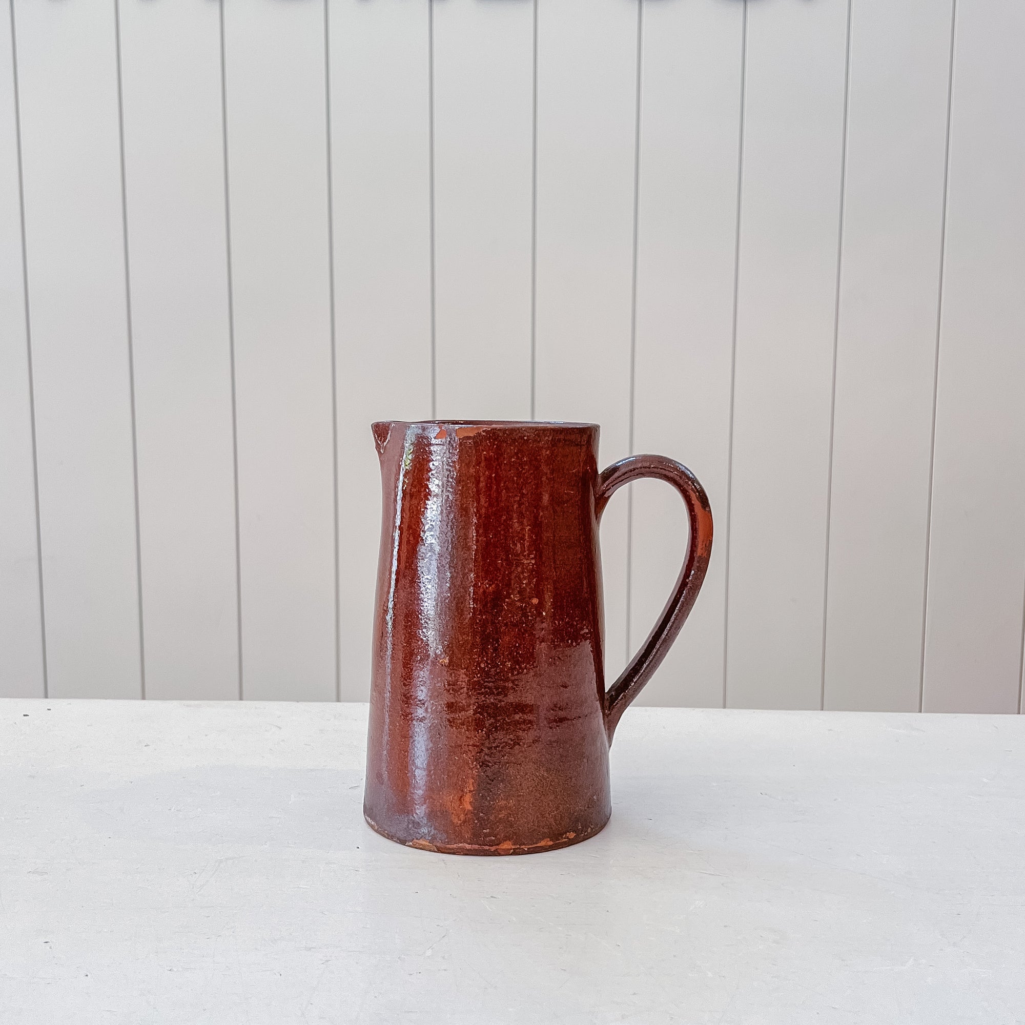 French Glazed Pitcher with Handle