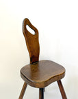 Vintage French Brutalist Carved Accent Chair