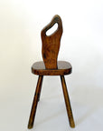Vintage French Brutalist Carved Accent Chair