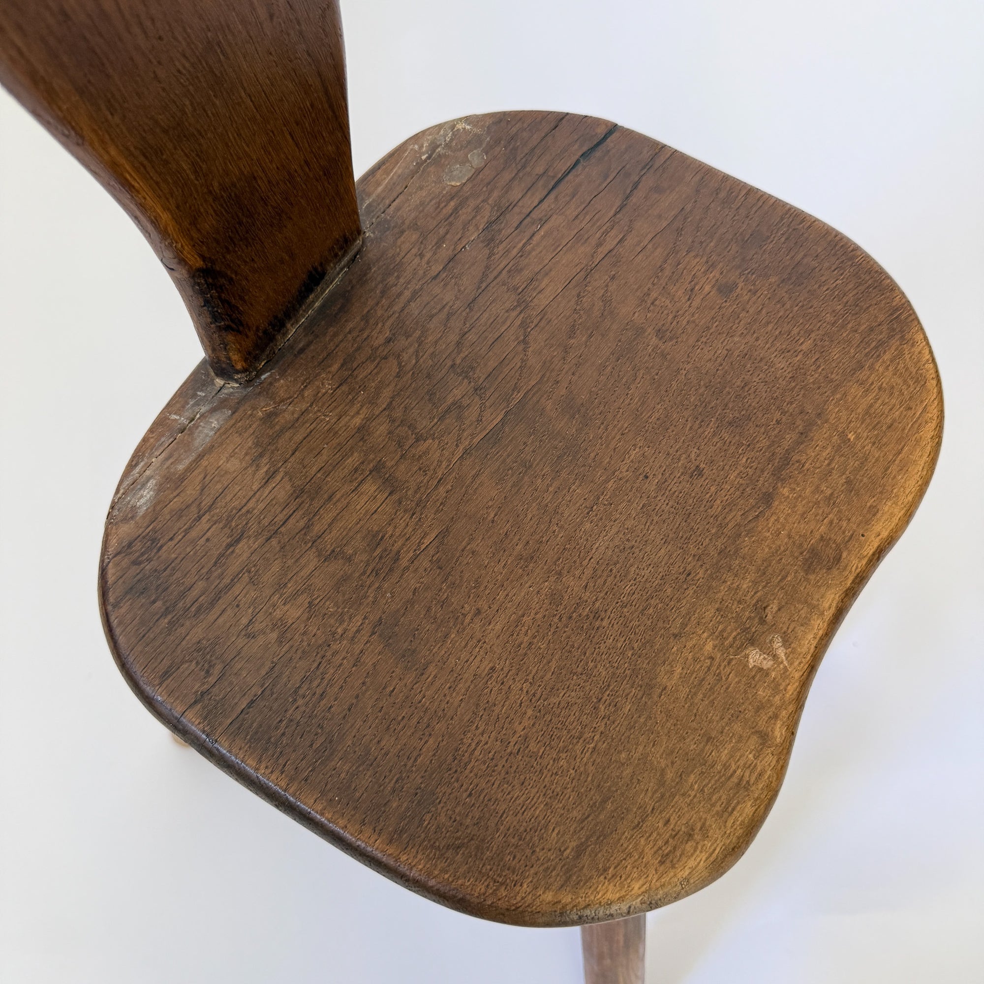 Vintage French Brutalist Carved Accent Chair