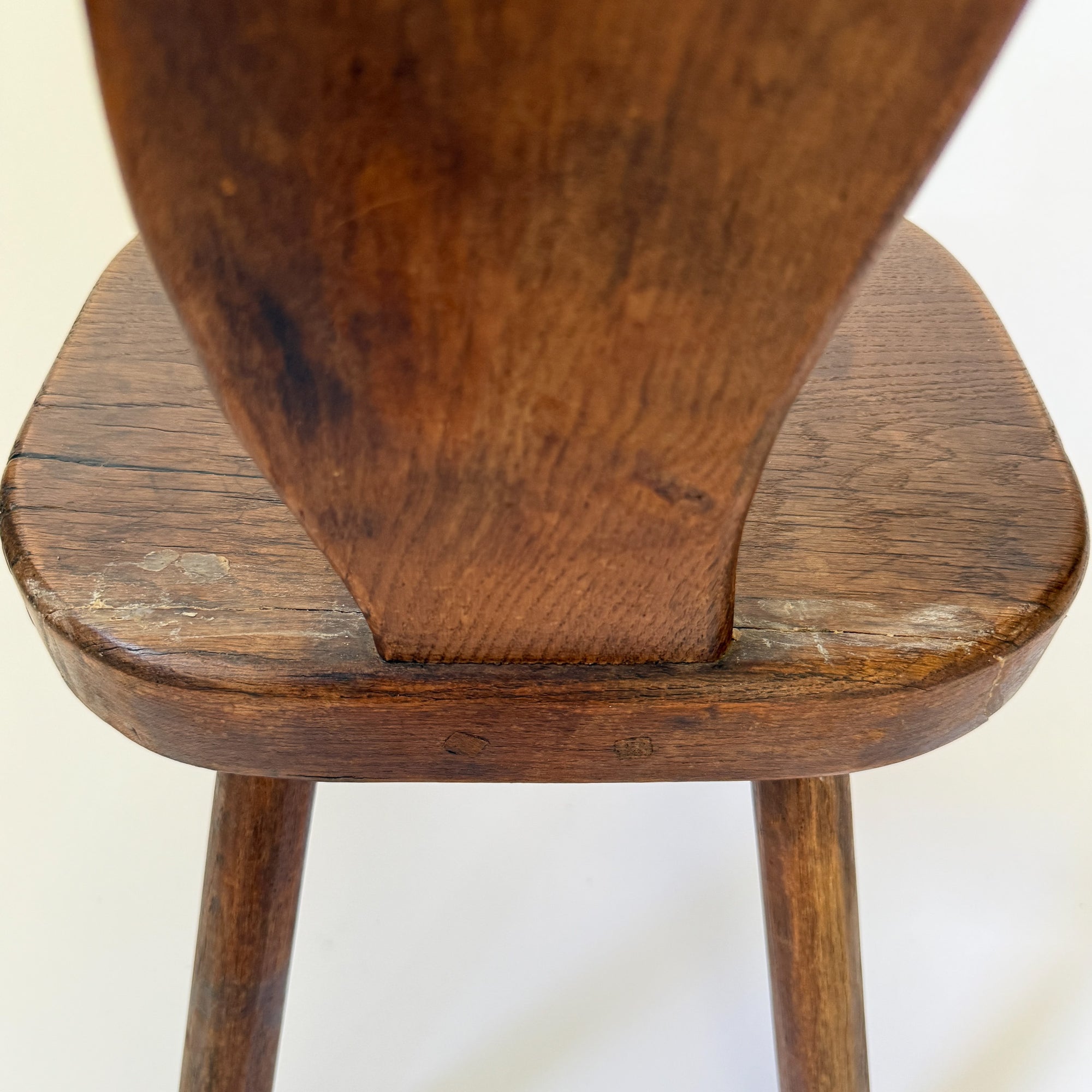 Vintage French Brutalist Carved Accent Chair