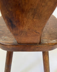 Vintage French Brutalist Carved Accent Chair