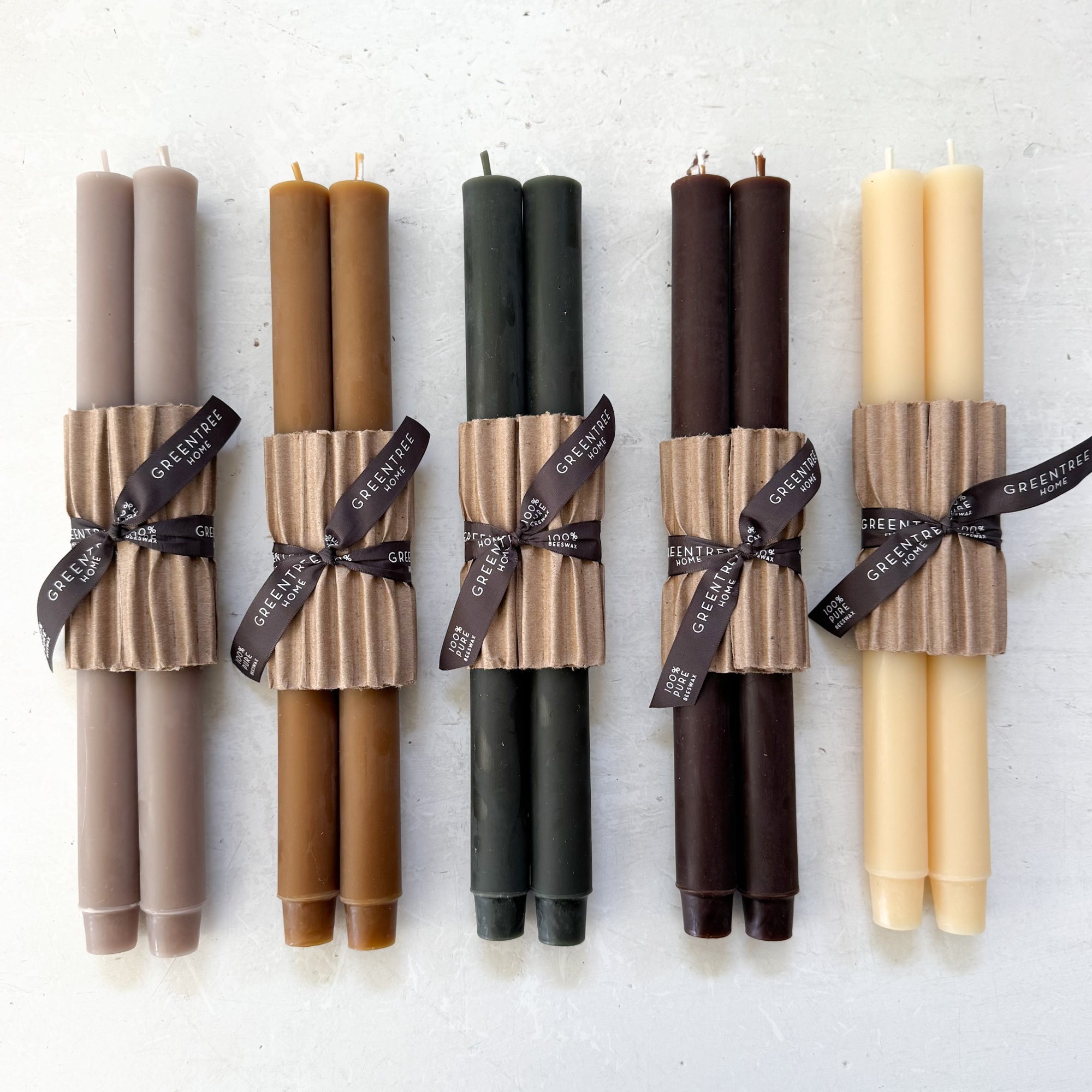 12" Beeswax Columnar Taper Candle Collection